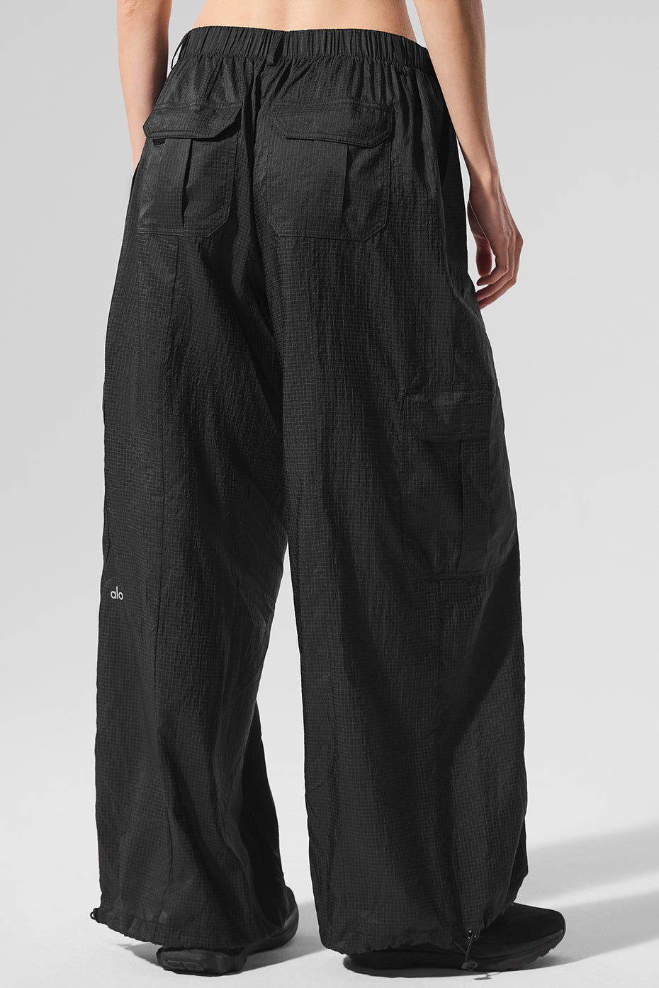 Sheer Game Time Wide Leg Jogger — Black